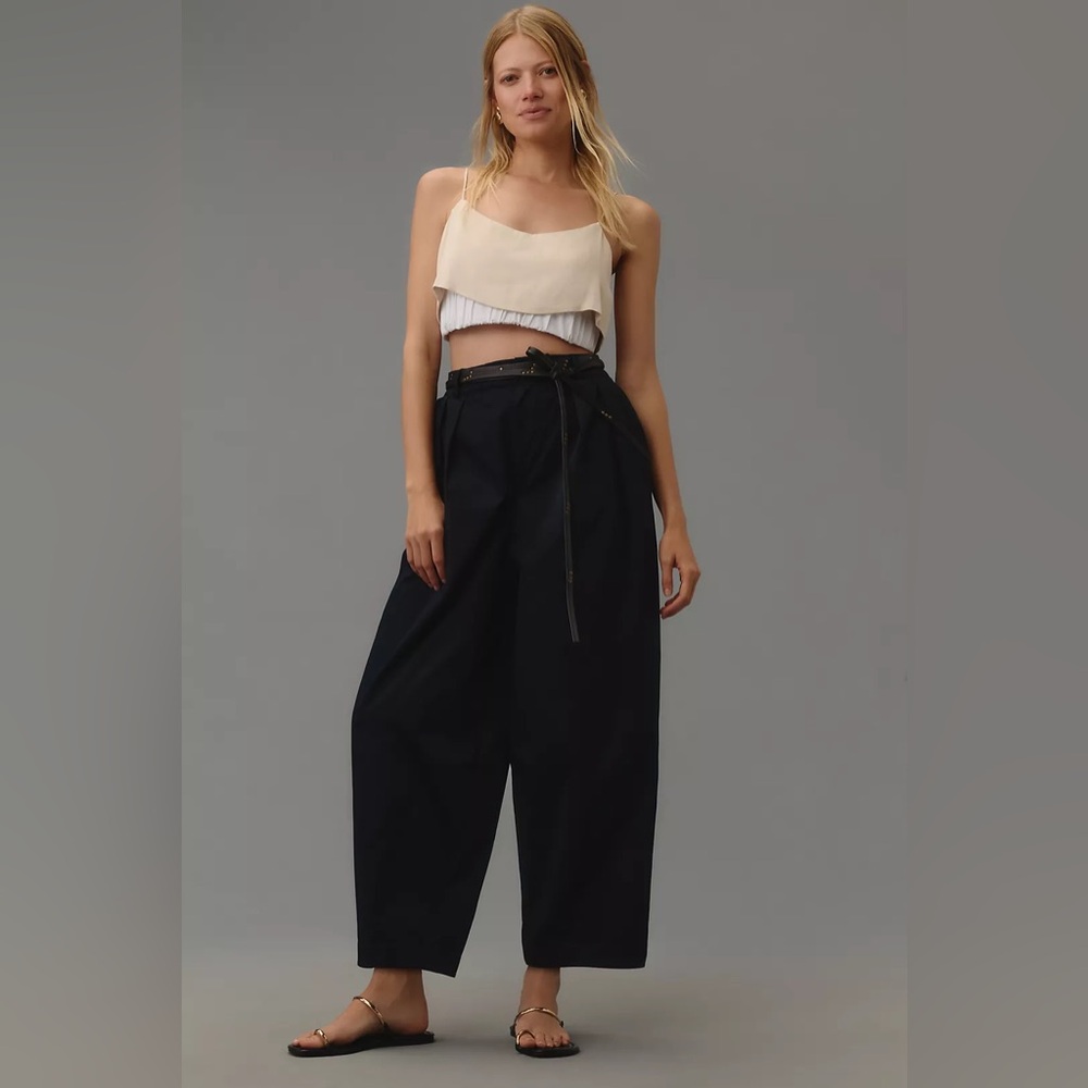 MAEVE CURVE POPLIN BARREL PANTS